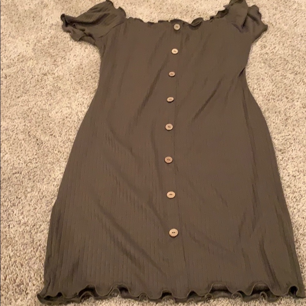 Olive green form fitting dress